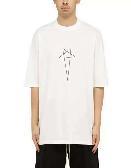 Milk-white over cotton T-shirt with print