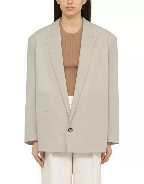 Light grey single-breasted jacket in wool blend