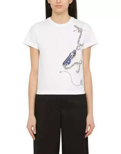 White cotton T-shirt with print