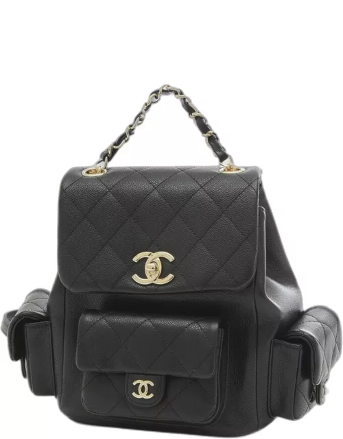 Chanel Caviar Black Quilted Rucksack Backpack