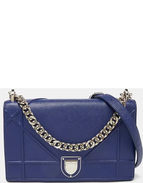 Dior Blue Leather Medium Diorama Flap Shoulder Bag