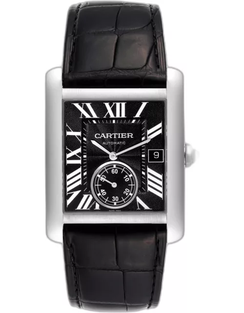 Cartier Tank MC Black Dial Automatic Steel Men's Watch W5330004 34.3 x 44 m