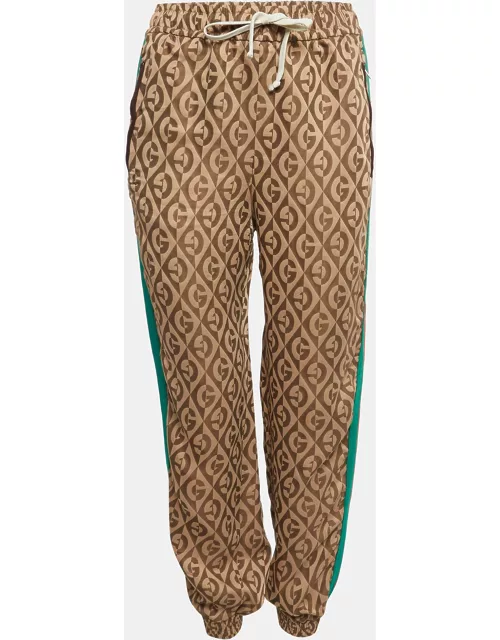 Gucci Brown G Rhombus Jacquard Side Stripe Track Pants