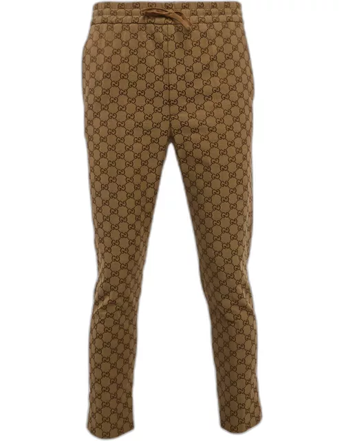 Gucci Brown Jacquard Canvas Track Trousers