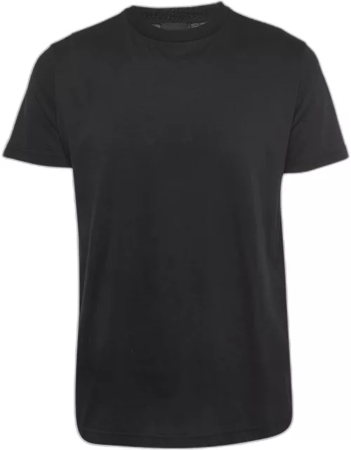 Prada Black Cotton Crew Neck T-Shirt