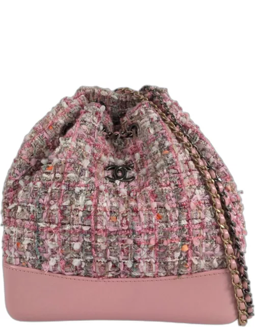 Chanel Pink Tweed Gabrielle Drawstring Backpack