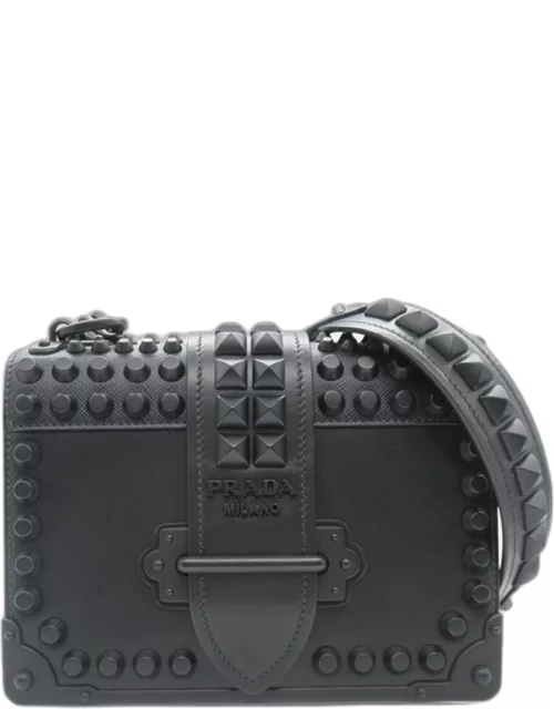 Prada Black Studded Cahier Crossbody Bag