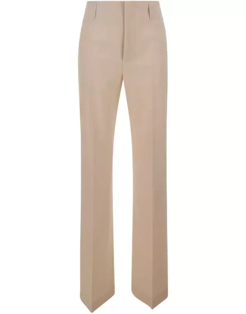 Philosophy di Lorenzo Serafini Ivory White High Waisted Tailored Trousers In Technical Fabric Woman