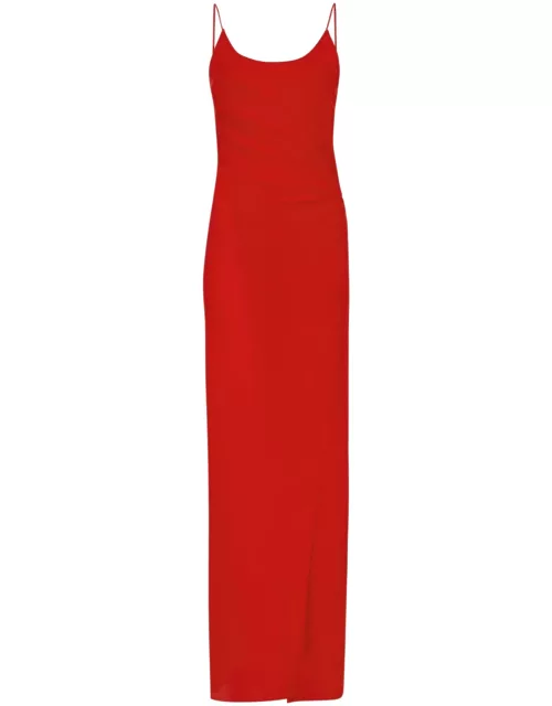 Petar Petrov California Dream Silk Maxi Wrap Dress - Red - 38 (UK10 / S)