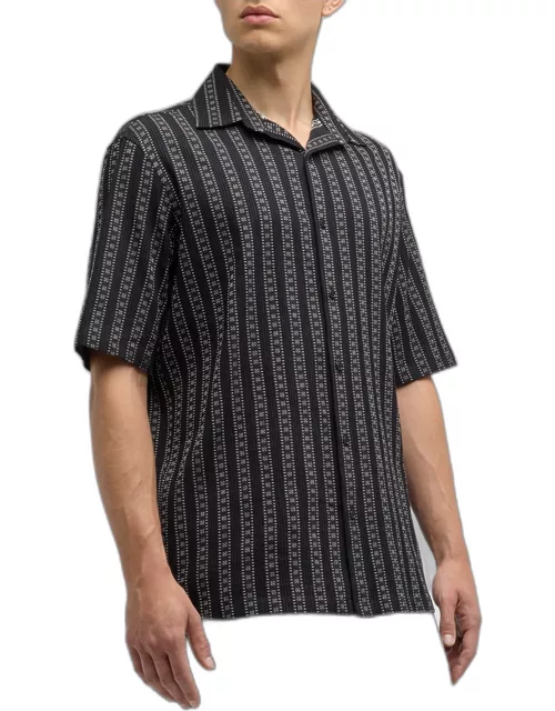 Men's Mini Arrow Striped Bowling Shirt