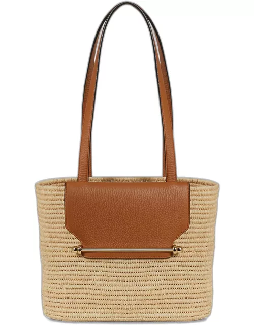 Basket Raffia & Leather Shoulder Bag