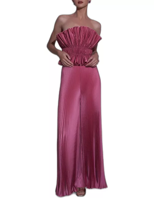Masquerade Strapless Pleated Satin Top
