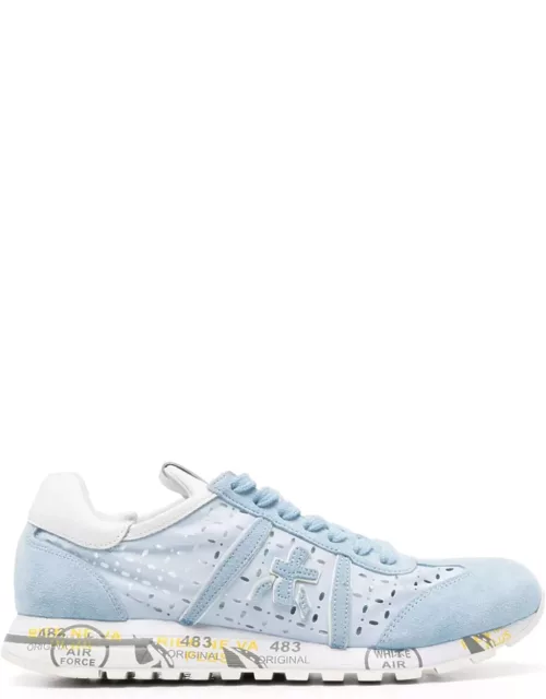 Premiata Light Blue Nylon And Suede Lucy Sneaker