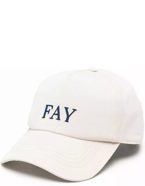 Fay Light Beige Cotton Baseball Cap