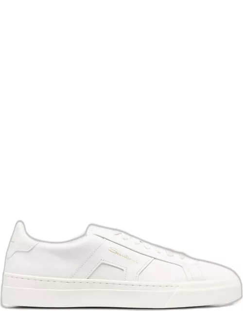 Santoni White Leather Sneaker