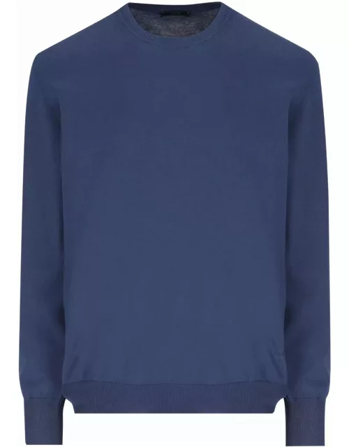 Fay Blue In Cotton Shaved Knit Jumper