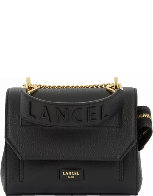 Lancel Black Grained Leather Shoulder Bag