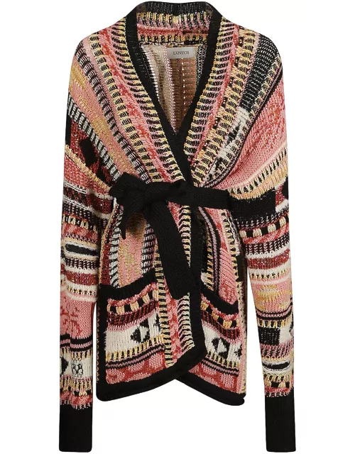 Laneus Belted Knitted Cardigan