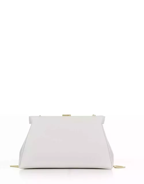 Demellier Cannes White Leather Shoulder Bag