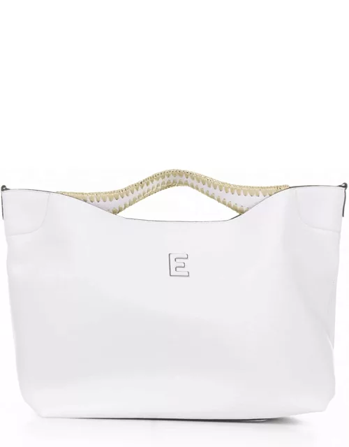 Ermanno Scervino Rachele Large White Leather Handbag