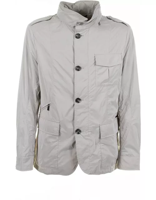Moorer Spring Jacket With Pockets And Button