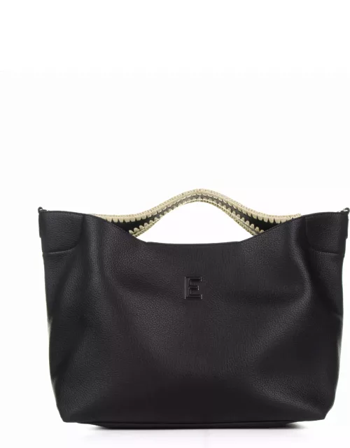Ermanno Scervino Rachele Large Black Leather Handbag