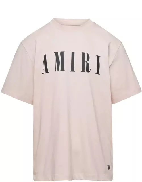 AMIRI Pink Crew Neck T-shirt Iin Cotton Man