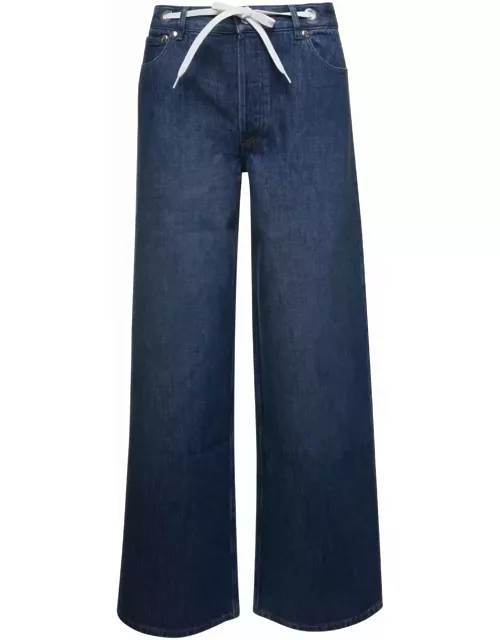 A.P.C. Blue Wide Leg Jeans In Denim Woman