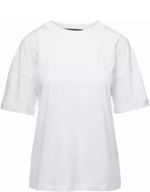 Federica Tosi White Crewneck T-shirt In Cotton Woman