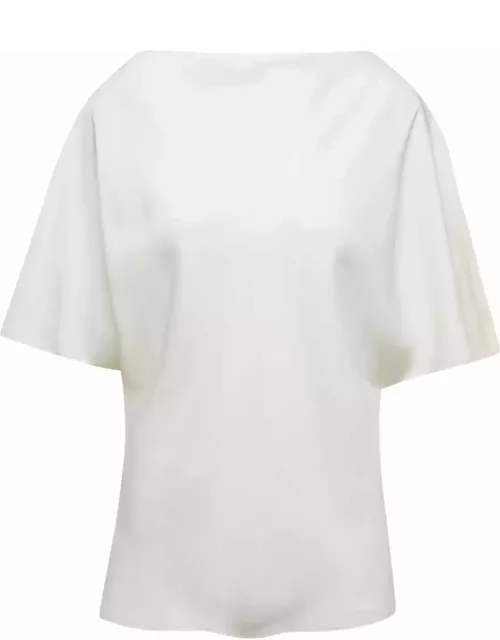 Róhe White Shirt With Boat Neckline In Viscose Woman