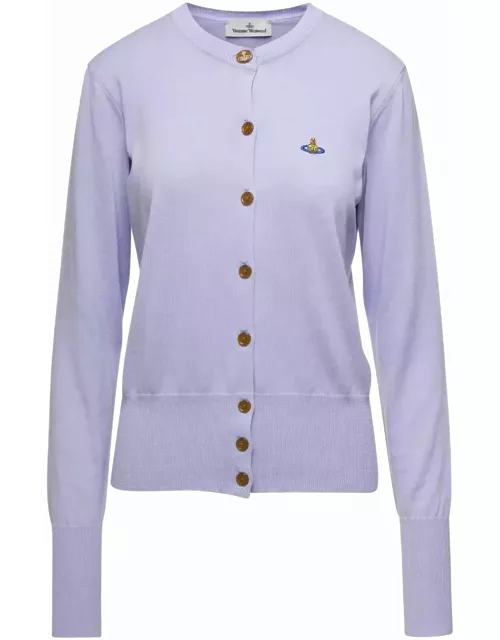 Vivienne Westwood Lillac Cardigan With Signature Embroidered Orb Logo In Cotton Woman