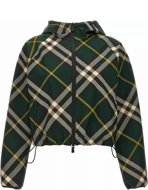 Burberry Check Cropped Lightweight Jacket