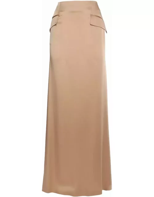 Alberta Ferretti Camel Colored Long Skirt