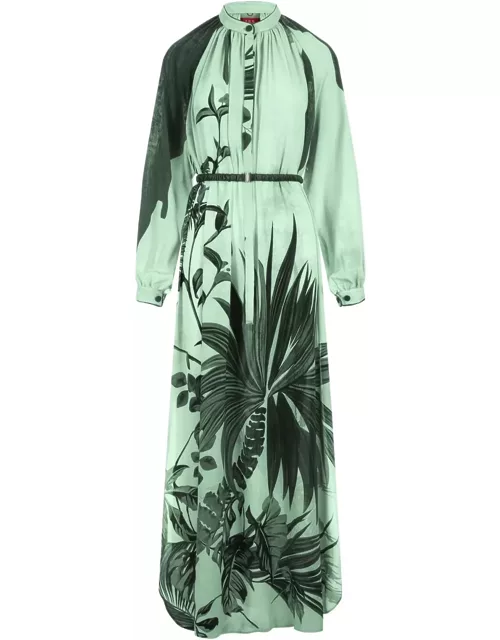 For Restless Sleepers Flowers Green Arione Long Dres