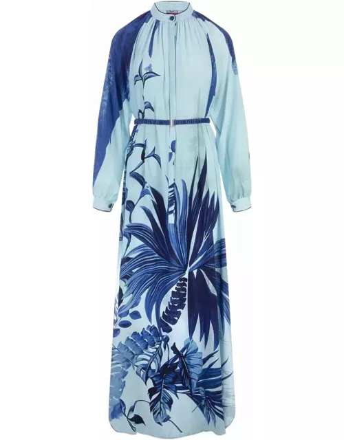 For Restless Sleepers Flowers Blue Arione Long Dres