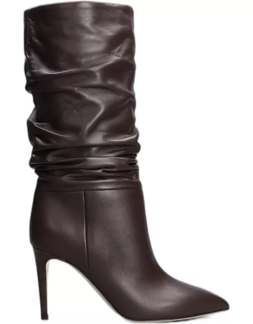 Paris Texas High Heels Boots In Dark Brown Leather