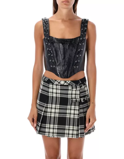 Alessandra Rich Patent Leather Bustier Top