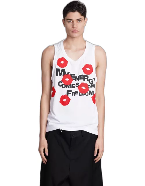 Comme Des Garçons Homme Plus Tank Top In White Polyester