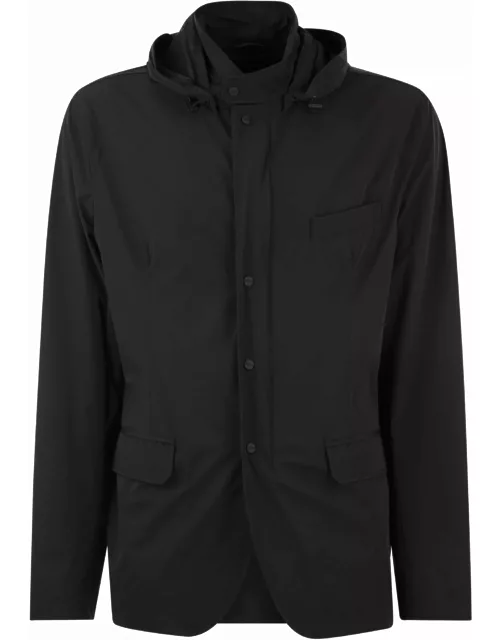 Herno Technical Fabric Jacket With Hood