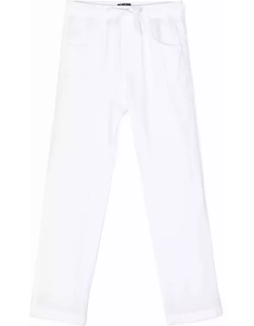 Il Gufo White Linen Trousers With Drawstring