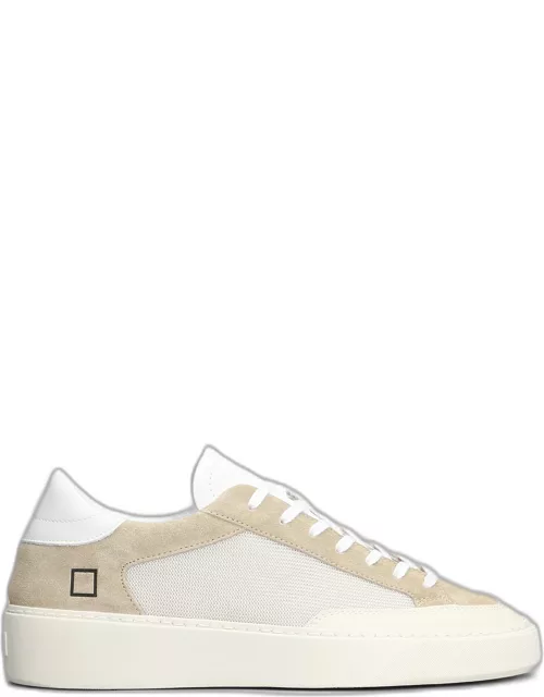D.A.T.E. Levante Dragon Sneakers In Beige Suede And Fabric