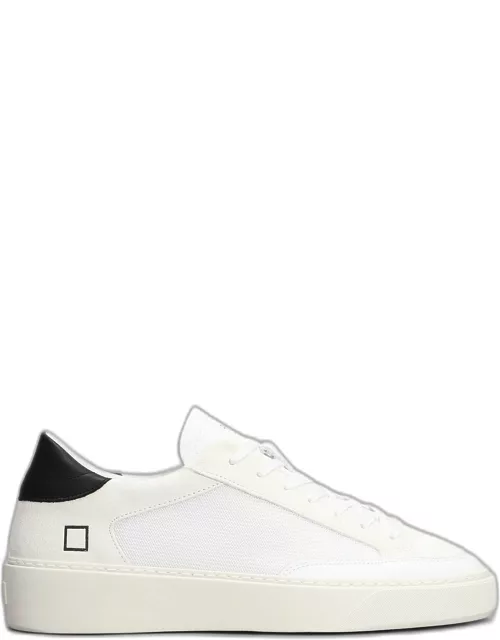 D.A.T.E. Levante Dragon Sneakers In White Suede And Fabric