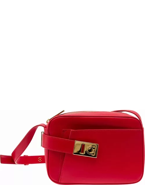 Ferragamo camera Case S Red Crossbody Bag With Gancini Buckle In Leather Woman