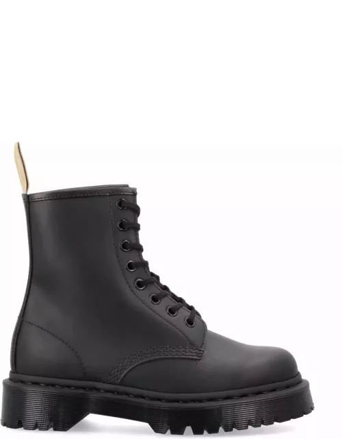 Dr. Martens 1460 Mono Combat Boots In Black Leather