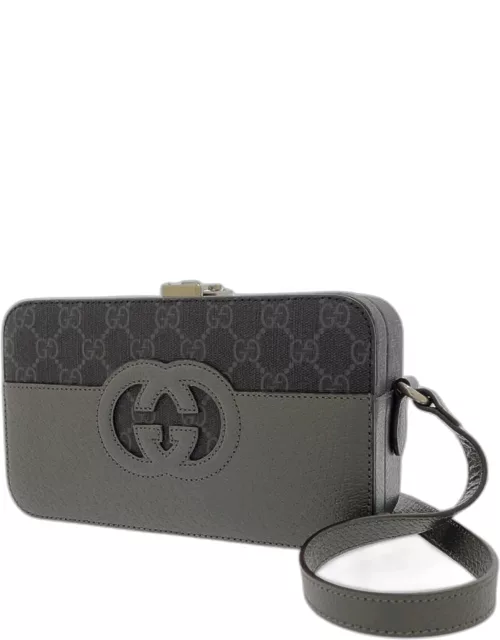Gucci Grey GG Supreme Monogram Canvas Dollar Mini Interlocking G Shoulder Bag
