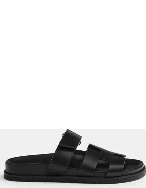 Hermes Black Rubber Chypre sandal
