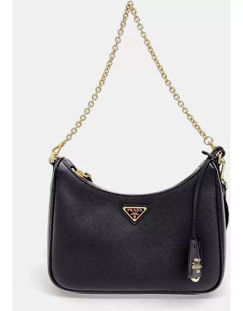 Prada Saffiano Lux Chain Hobo Bag