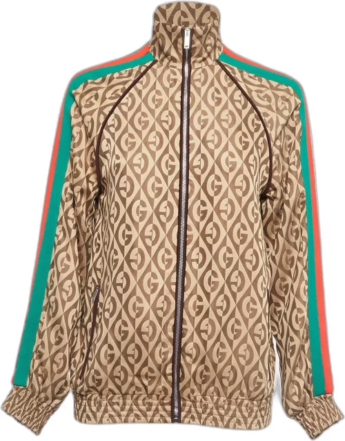 Gucci Brown G Rhombus Jacquard Side Stripe Track Jacket