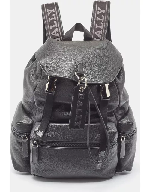 Bally Black Leather Small Crew Backpack