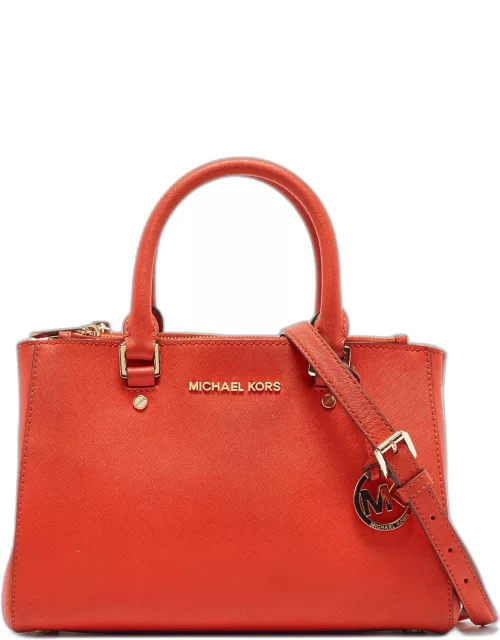 Michael Michael Kors Red Leather Small Sutton Tote